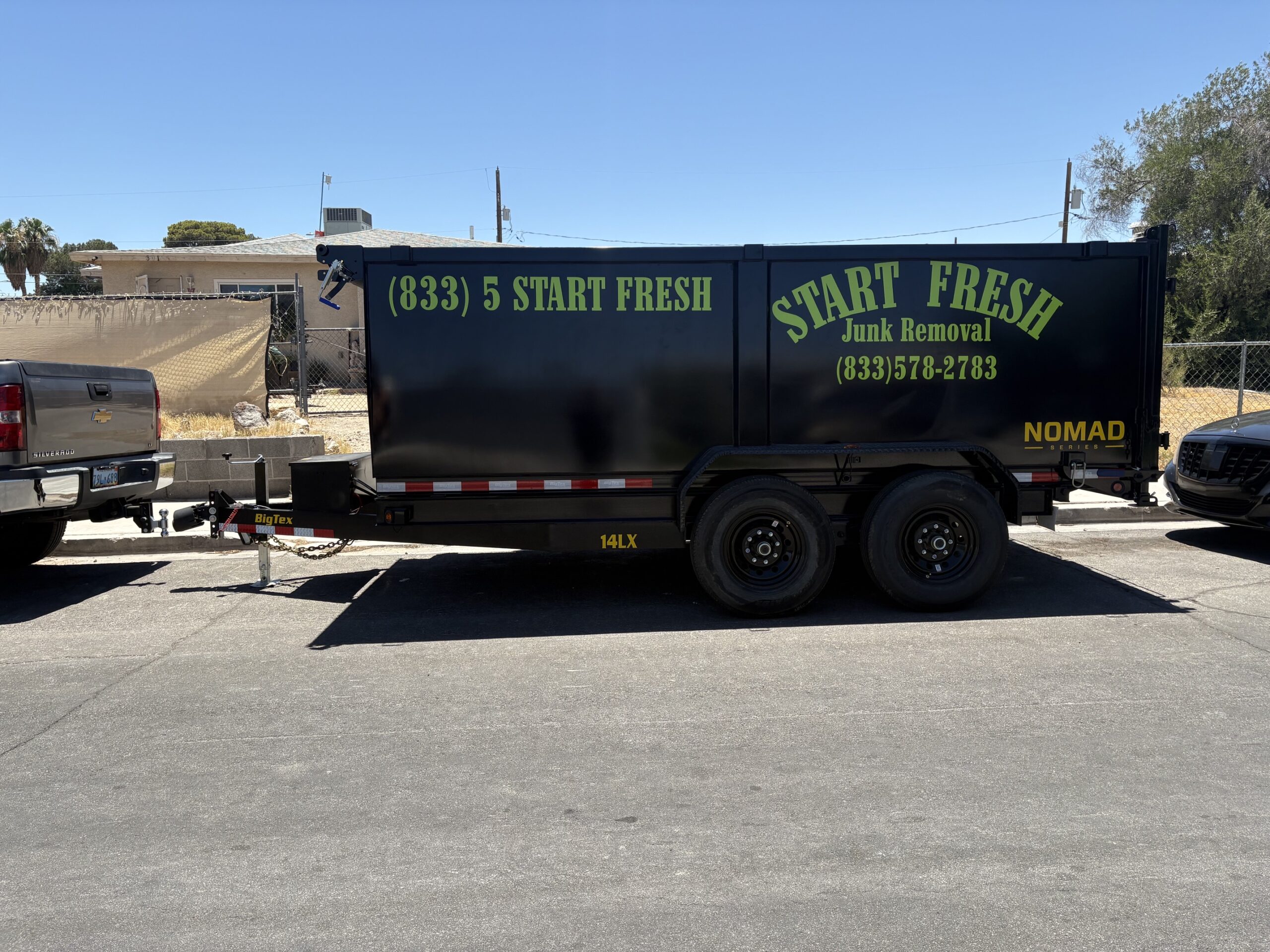 Start Fresh junk removal trailer equal to about eight to nine pickup truck loads