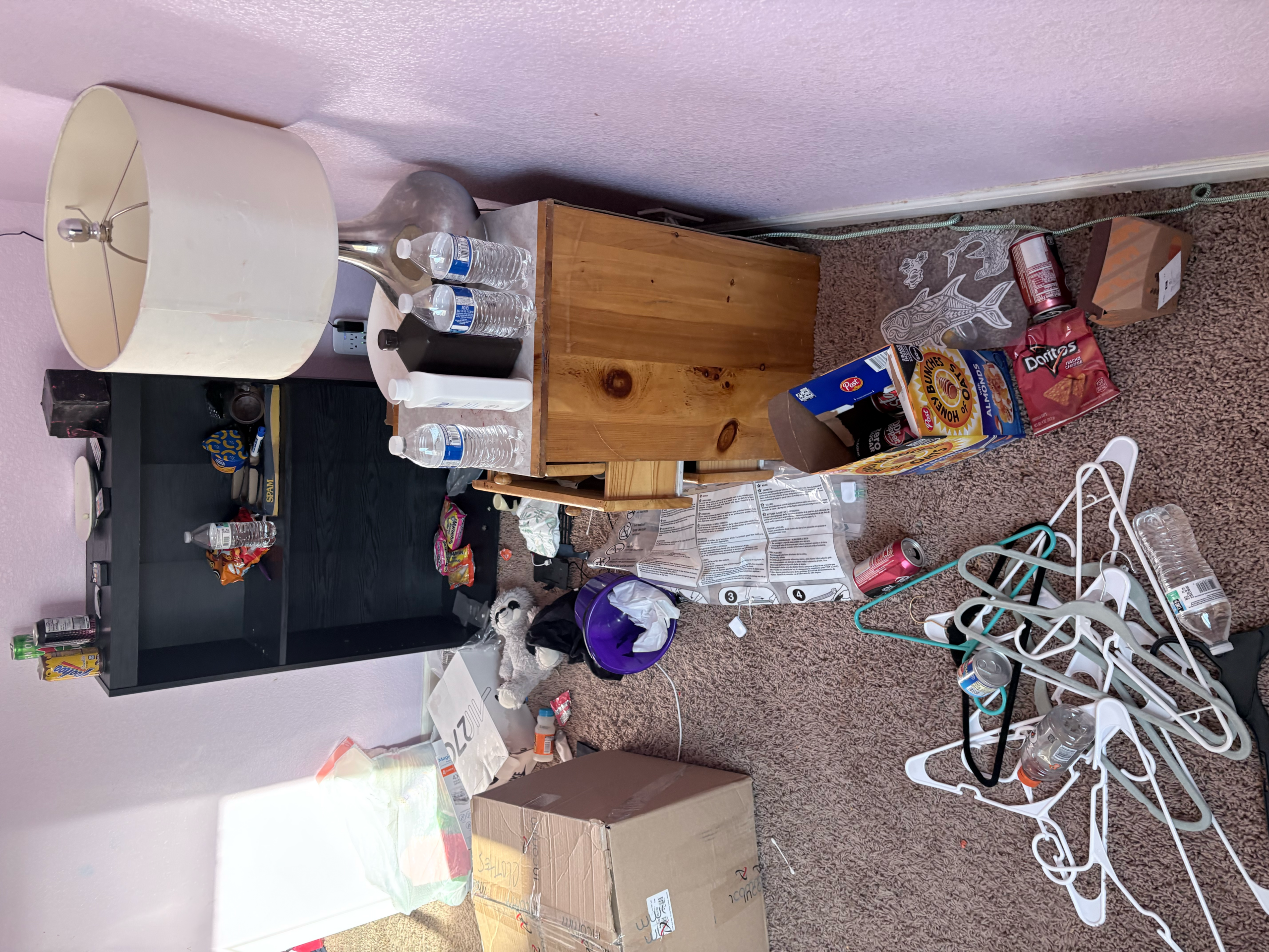 Before photo of rental property clutter before cleanout service